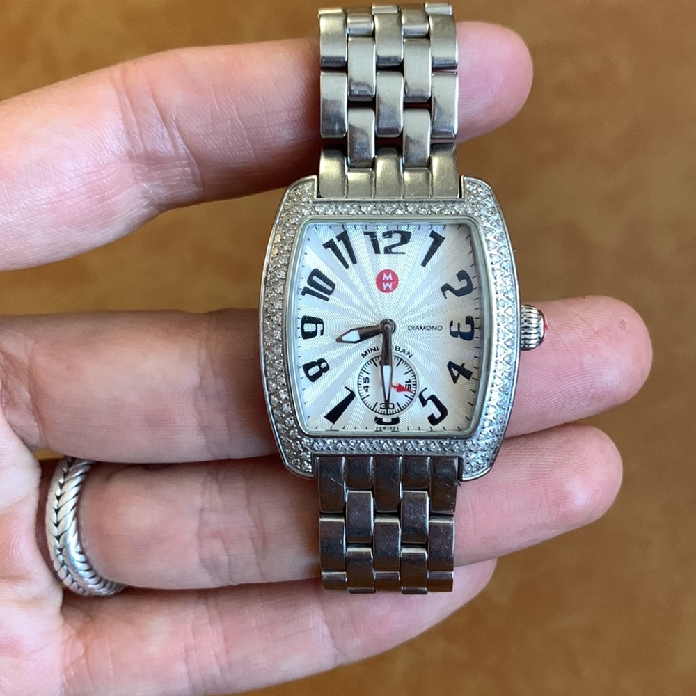 Michele Women's Urban Mini Diamond Dial Steel Watch